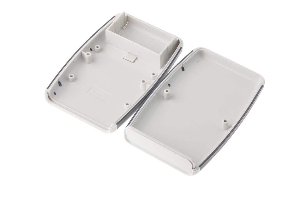Hammond 1553 Series Grey ABS Handheld Enclosure, Integral Battery Compartment, IP54, 117.24 x 79 x 24mm