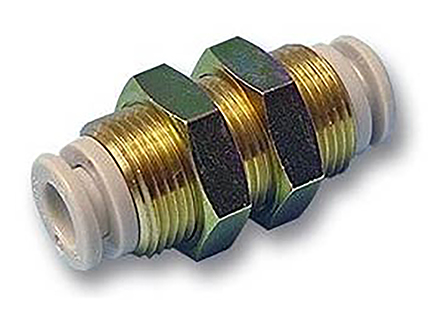 SMC KQ2 Series Bulkhead Tube-to-Tube Adaptor, Push In 4 mm to Push In 4 mm, Tube-to-Tube Connection Style