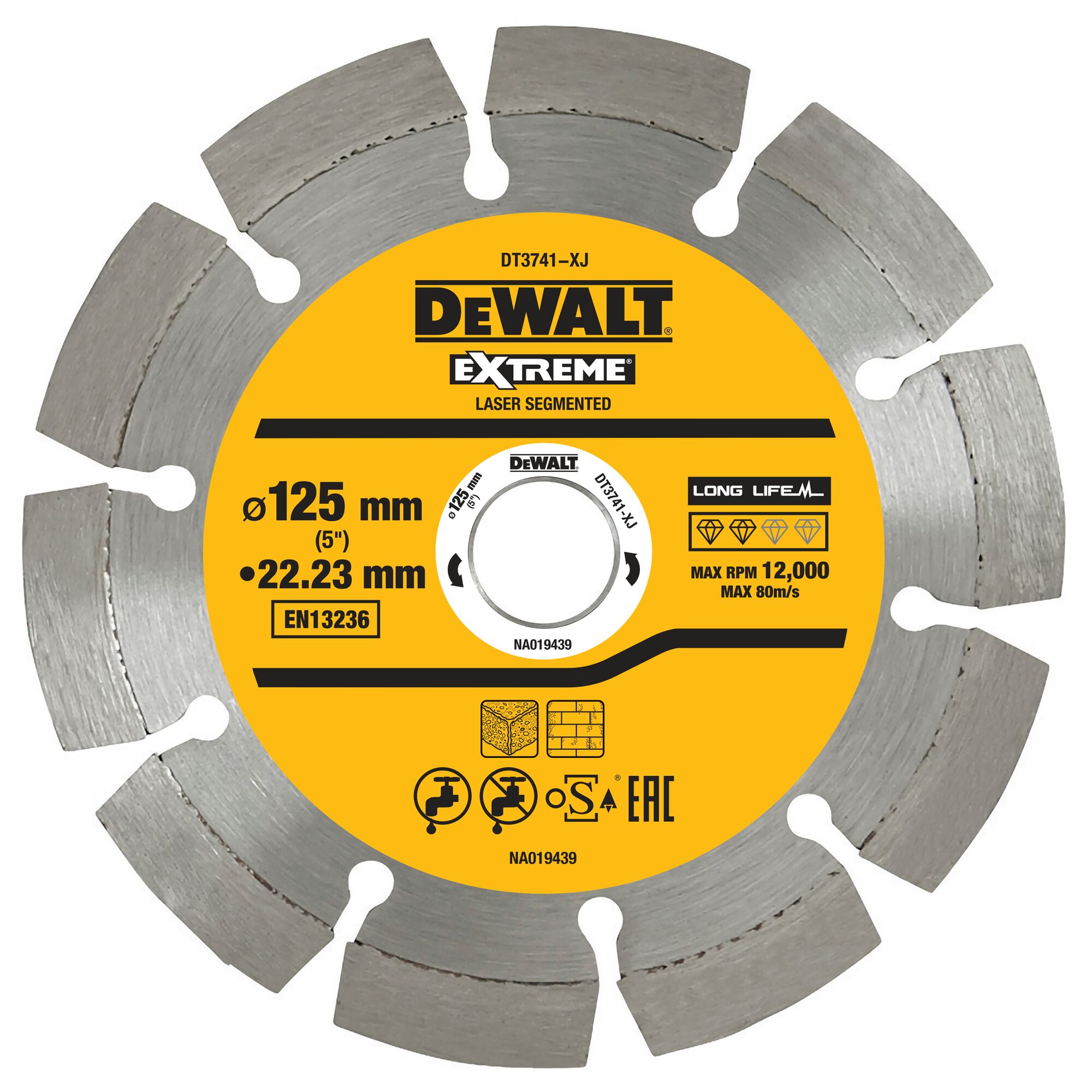 DeWALT DT37 Diamond Cutting Disc, 125mm, 1 in pack