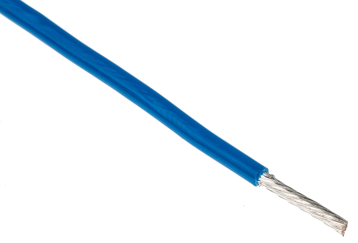 Alpha Wire Hook-up Wire TEFLON Series Blue 0.96 mm² Hook Up Wire, 18 AWG, 19/0.25 mm, 30m, PTFE Insulation, 5857 BL005
