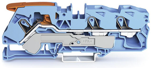 WAGO 2116-1304 TOPJOB S, 2116 Series Blue, 16mm², Single-Level, Push-In Cage Clamp Termination, ATEX, IECEx