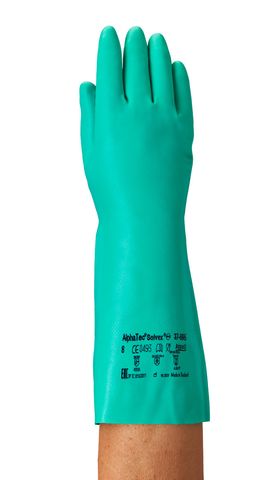 Ansell AlphaTec Green Nitrile Work Gloves, Size 10, Nitrile Coating