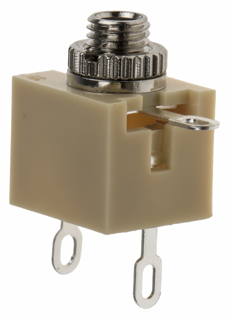 RS PRO Jack Connector 2.5 mm PCB Mount Mono Socket, 2Pole 500mA
