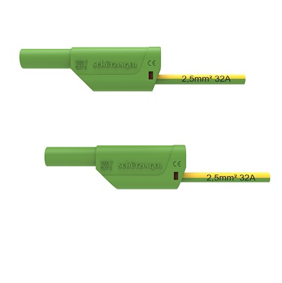 Schutzinger Test lead, 32A, 1kV, Green/Yellow, 200cm Lead Length