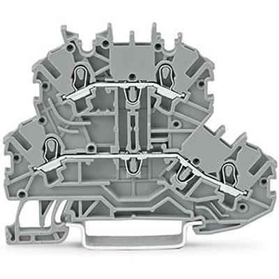 WAGO 2000-2202 TOPJOB S Series Grey, 1mm², 2-Level, Push-In Cage Clamp Termination, ATEX, EAC Ex, IECEx