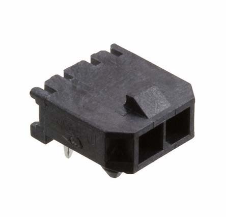 Molex Micro-Fit 3.0 Series Right Angle Through Hole PCB Header, 2 Contact(s), 3 mm Pitch, 1 Row, Shrouded