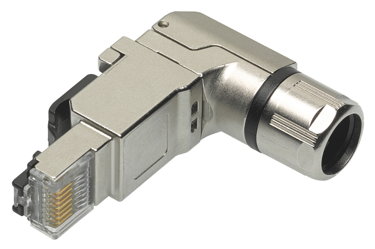 Molex 130047 Series Male RJ45 Connector, Cable Mount, Cat5e, Cat6a Right Angle 8P8C -Way