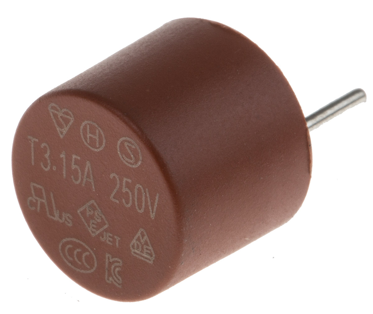 RS PRO PC Board Non Resettable Fuse, Radial 3.15A, 250V ac