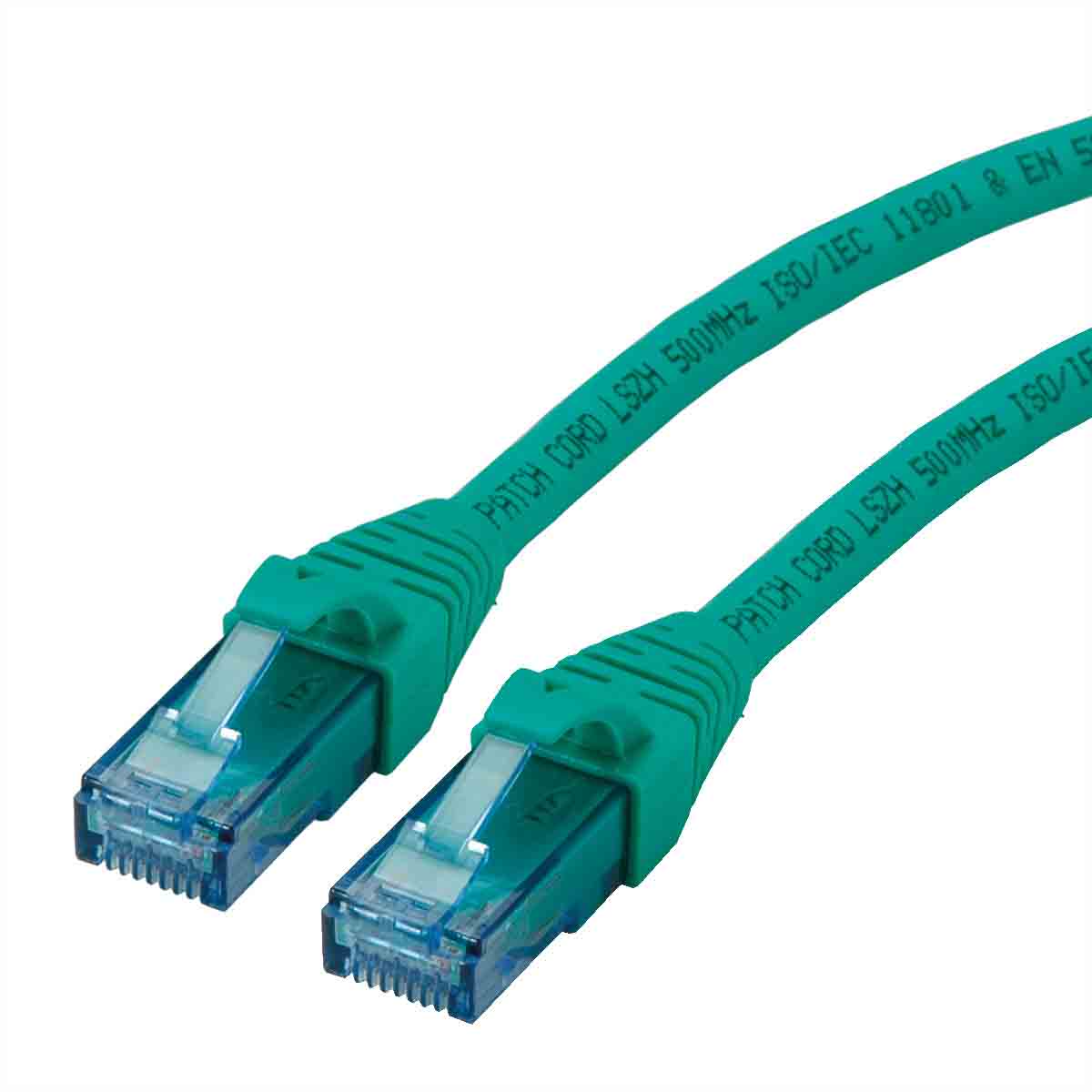 Roline, 20m Cat6a, Green RJ45 to Male RJ45 Male, U/UTP Unshielded, Terminated LSZH Sheath