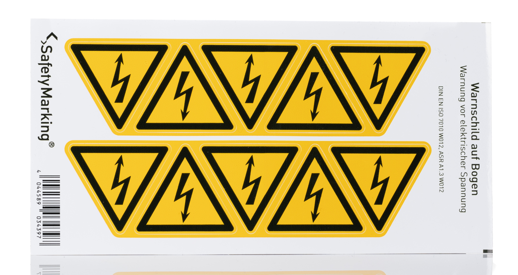 Wolk Yellow Foil Safety Labels, Warning For Dangerous Electrical Voltage-Text 50 mm x 46mm