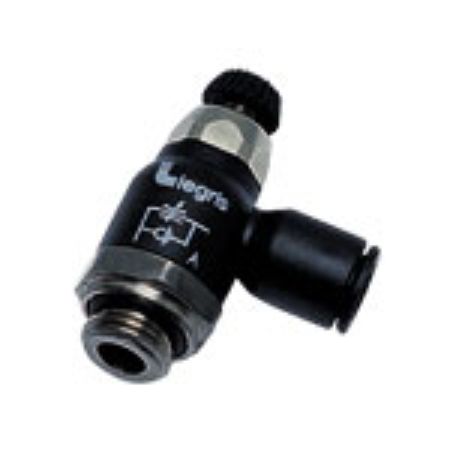Legris 7060 Series Threaded Flow Regulator, G 3/8 Male Inlet Port, 12mm Tube Inlet Port x 12 Tube Outlet Port