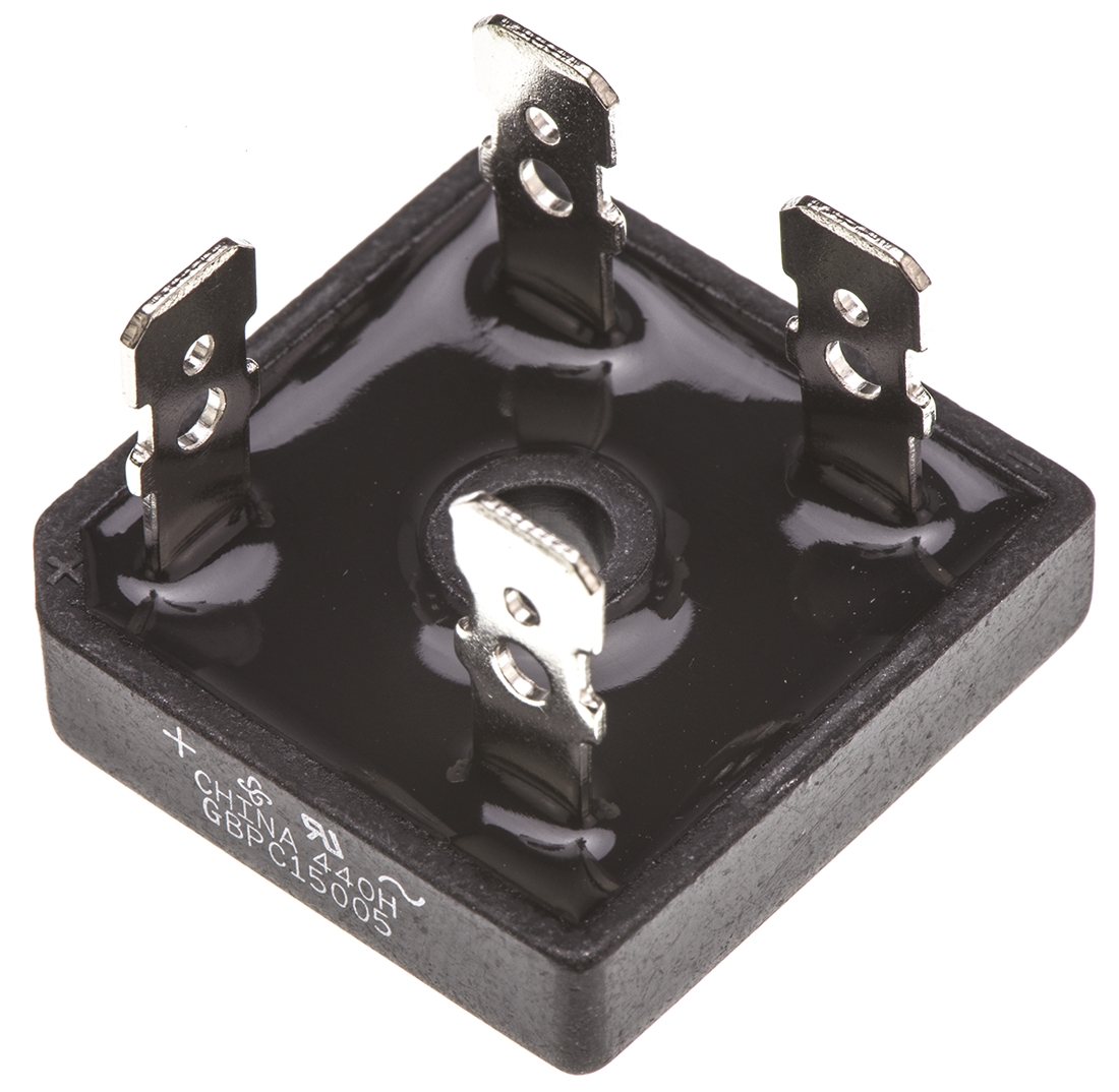 Vishay Bridge Rectifier, 15A, 50V, 4-Pin