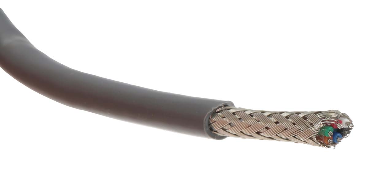 Alpha Wire Alpha Essentials Communication & Control Control Cable, 6 Cores, 0.09 mm² 28 AWG, Screened, 30 m, Grey
