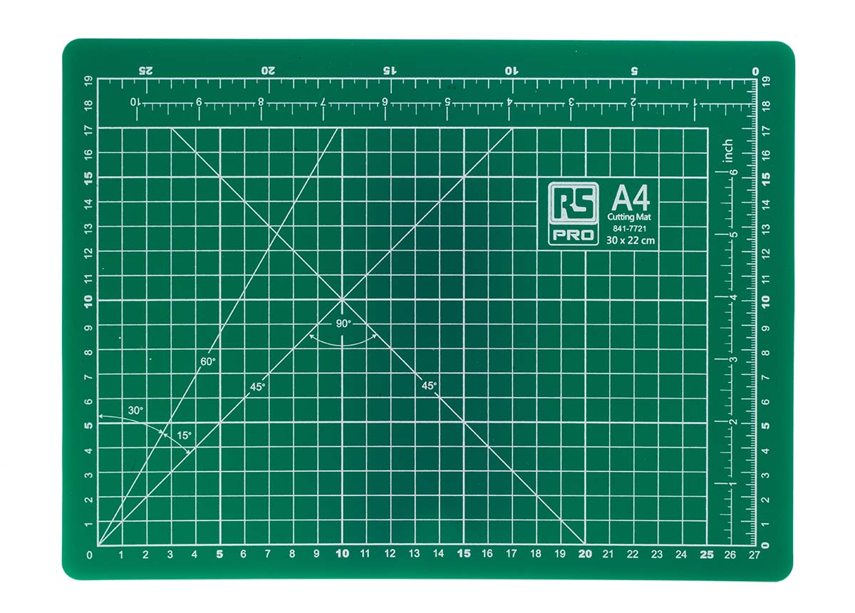 RS PRO 10mm Green Cutting Mat, L300mm x W220mm