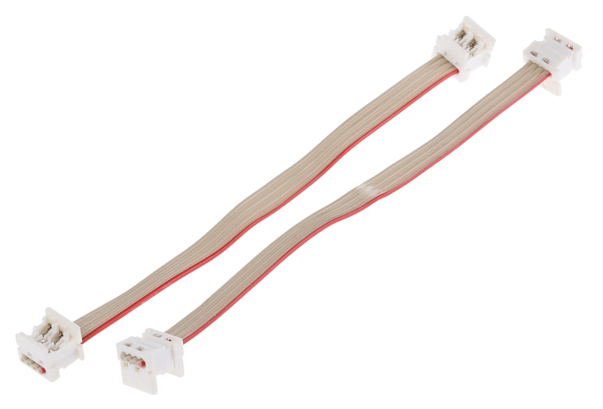 Molex Picoflex Series Flat Ribbon Cable, 4-Way, 1.27mm Pitch, 100mm Length, Picoflex IDC to Picoflex IDC