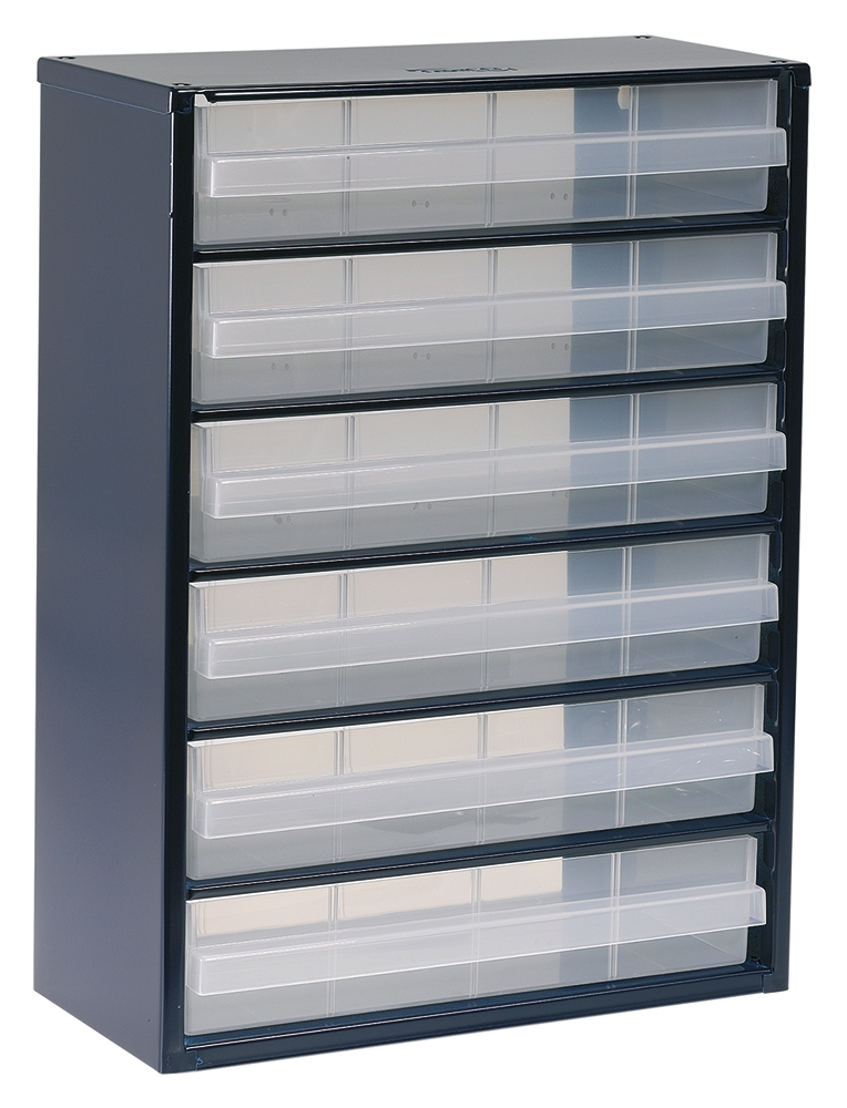 Raaco 6 Drawer Storage Unit, Steel, 417mm x 306mm x 150mm, Blue