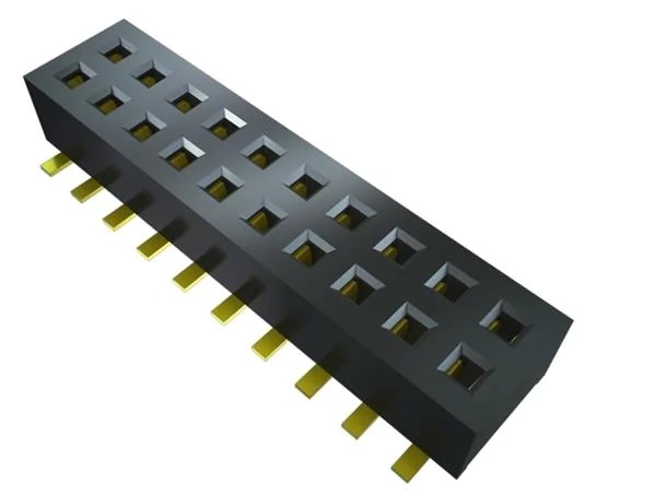 Samtec CLP Series Vertical Surface Mount PCB Socket, 12-Contact, 2-Row, 1.27mm Pitch, Through Hole Termination