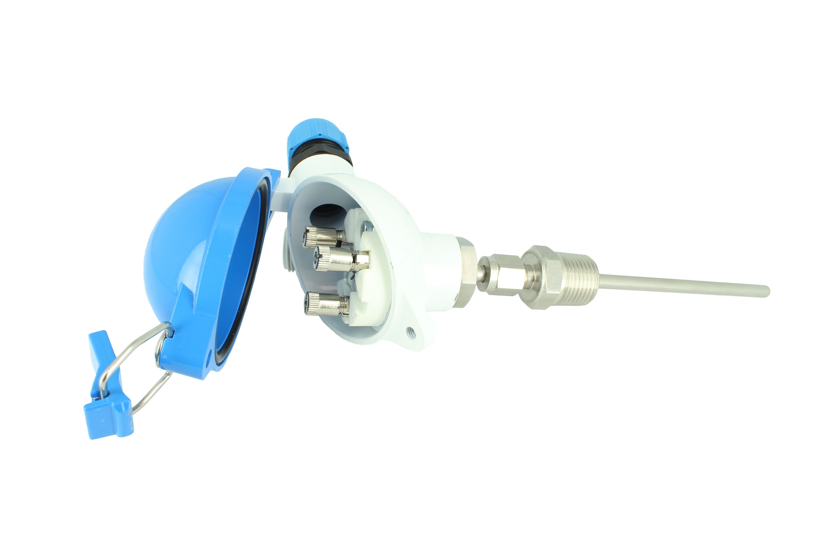 GEORGIN PT100 Temperature Probe, 6mm Dia, 250mm Long, NPT 1/2, +400°C Max, 4-20 mA 0…200°C ATEX Exia