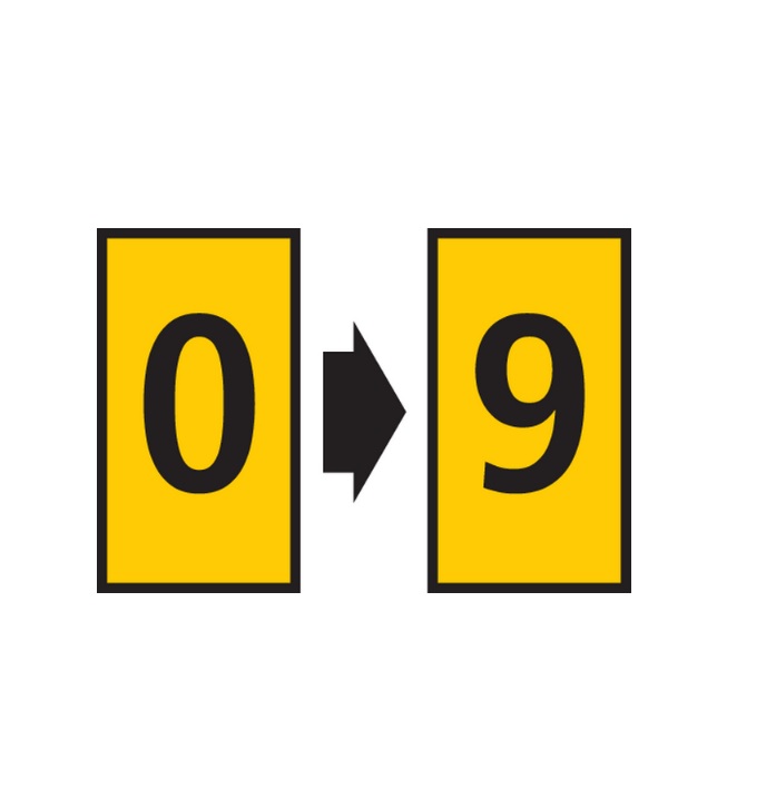 HellermannTyton WIC2 Snap On Clip On Cable Marker, Yellow, Pre-printed "0, 1, 2, 3, 4, 5, 6, 7, 8, 9", 2.8 →