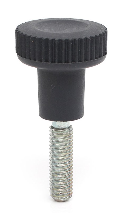 RS PRO Black Thermoplastic Thumbscrew Clamping Knob, M8 x 20, Threaded Mount