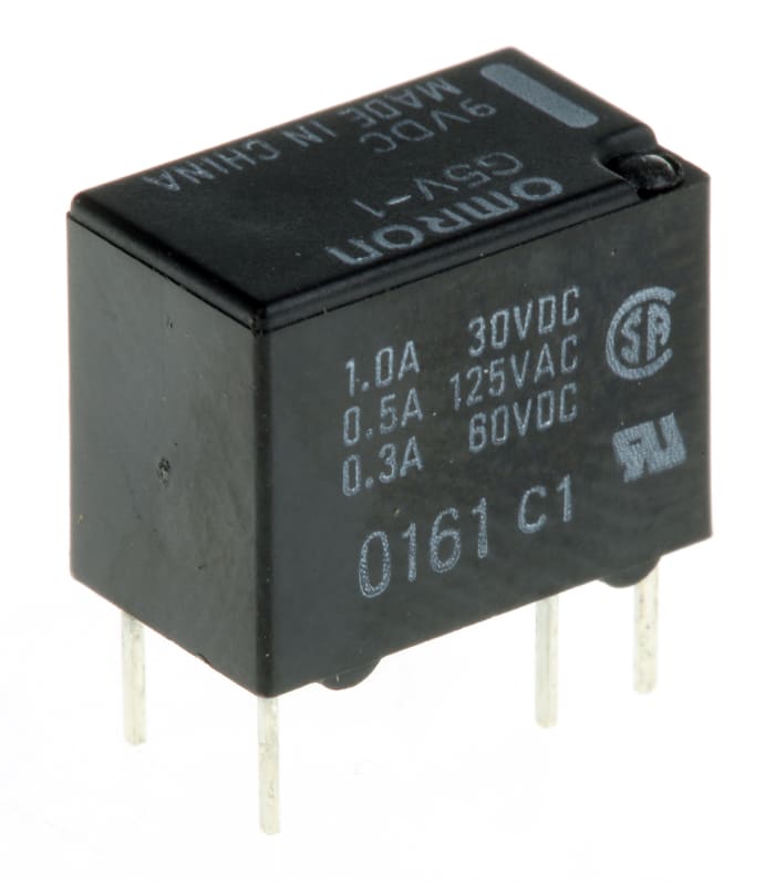 Omron PCB Mount Relay, 9V dc Coil, 1A Switching Current, SPDT