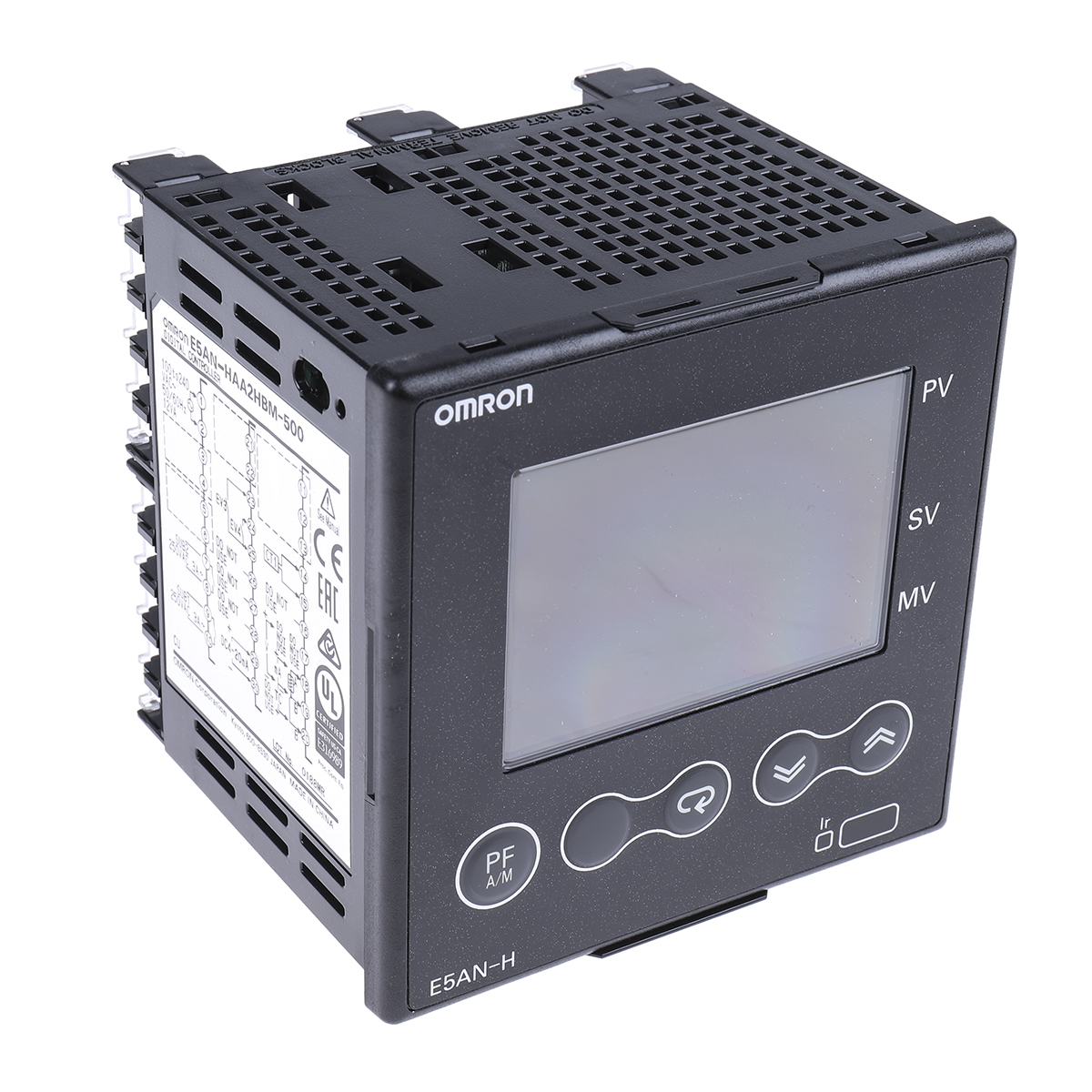 Omron E5AN Panel Mount PID Temperature Controller, 96 x 96mm 2 Input, 2 Output Auxiliary Relay, 100 → 240 V ac Supply