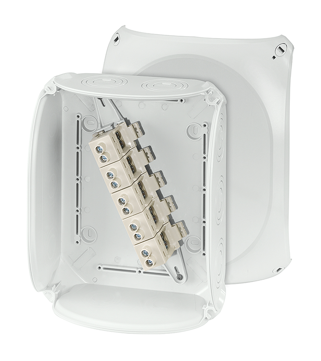 HENSEL KF Series Grey Polycarbonate Terminal Box, IP66, IP67, IP69, 5 Terminals, 112 x 255 x 205mm