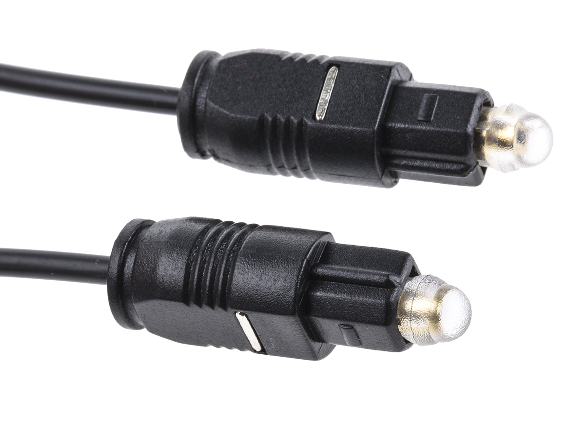 RS PRO Male TOSlink to Male TOSlink Optical Audio Cable, 1.5m