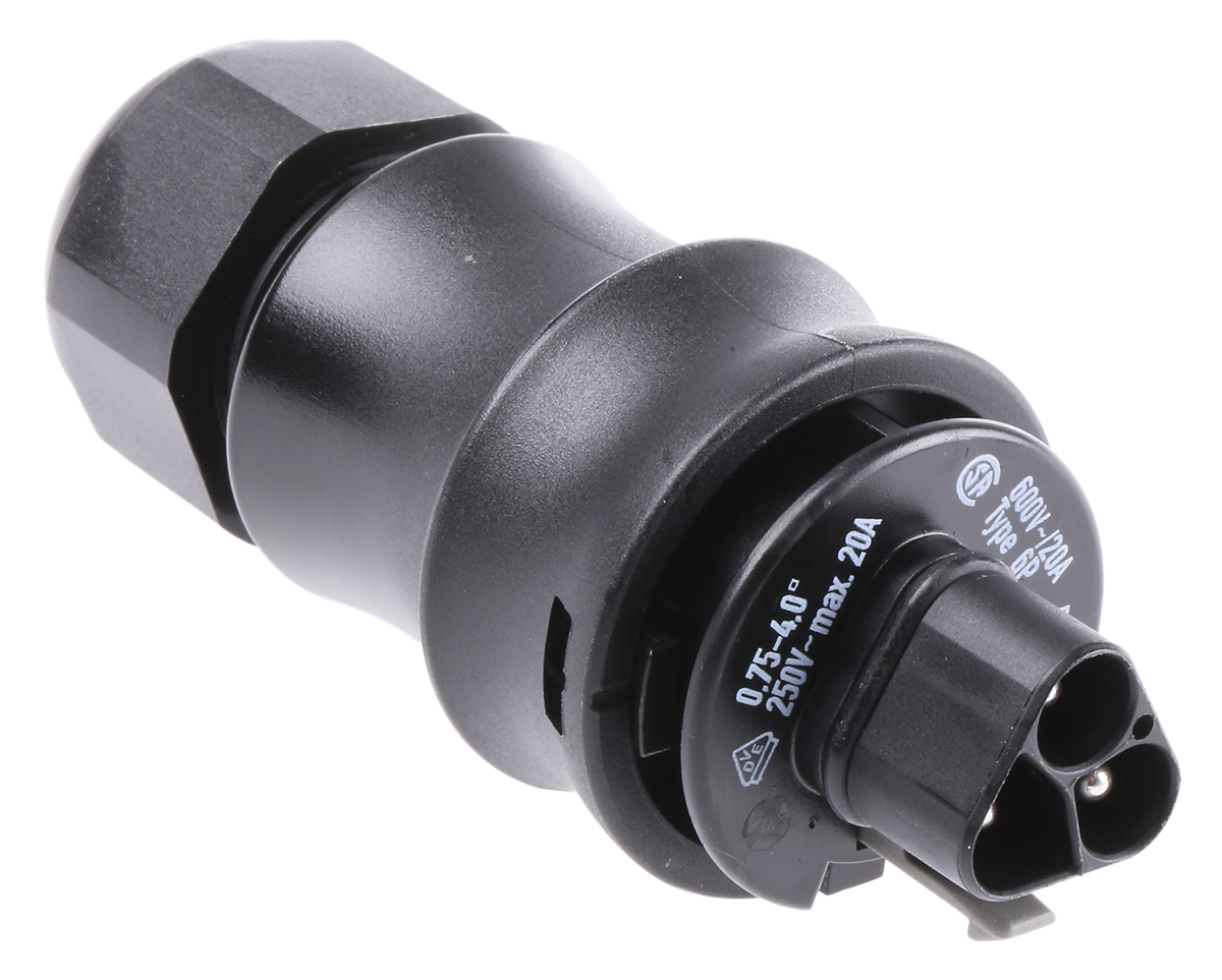 Wieland RST20i3 Series Circular Connector, 3-Pole, Male, Cable Mount, 20A, IP68