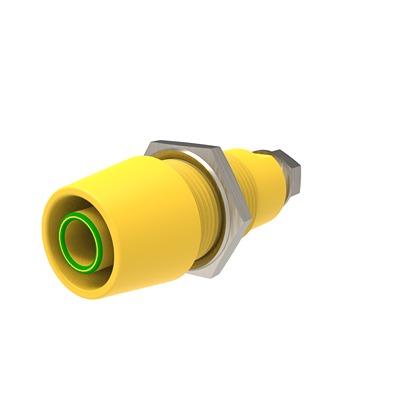 Schutzinger Green/Yellow Female Banana Connector, 4 mm Connector, M4 Thread Termination, 32A, 1.5 kV dc, 1 kV dc, 600 V