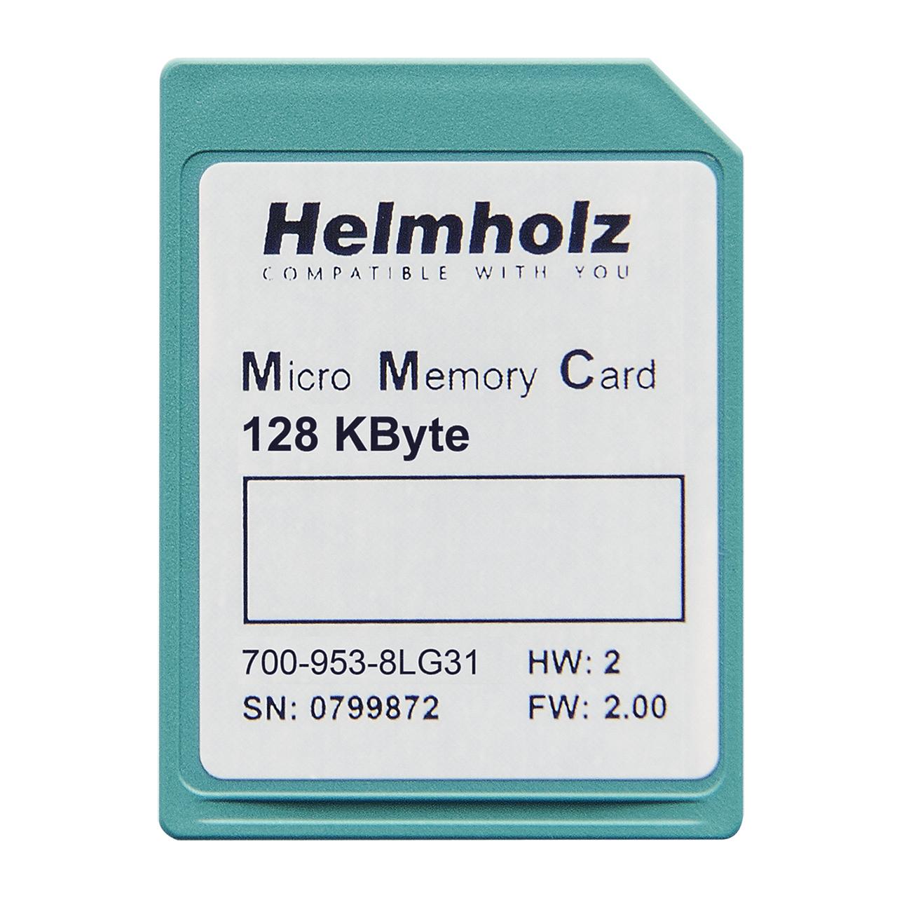Helmholz GmbH & Co. KG 953-8LG Series Micro SD Card for Use with 300 series, 2.7 → 3.6 V