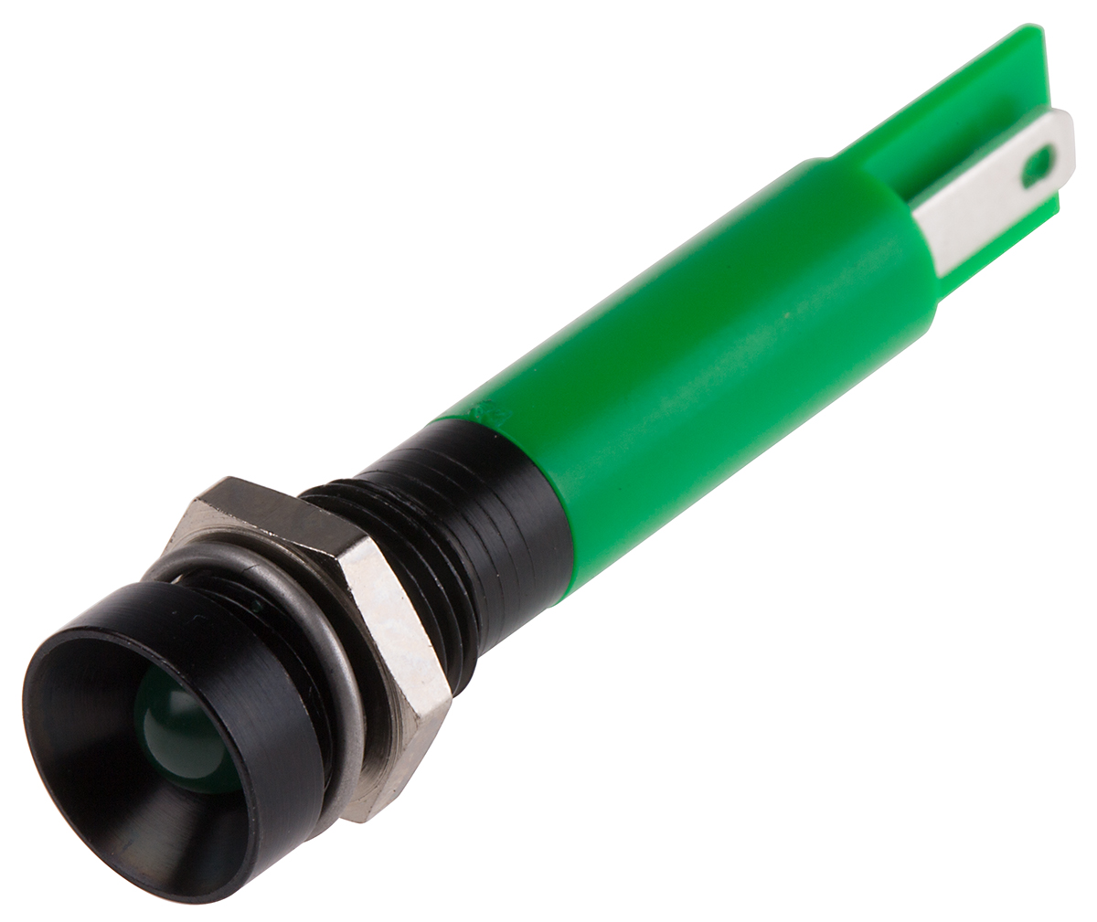 RS PRO Green Panel Mount Indicator, 24V ac, 8mm Mounting Hole Size, Solder Tab Termination