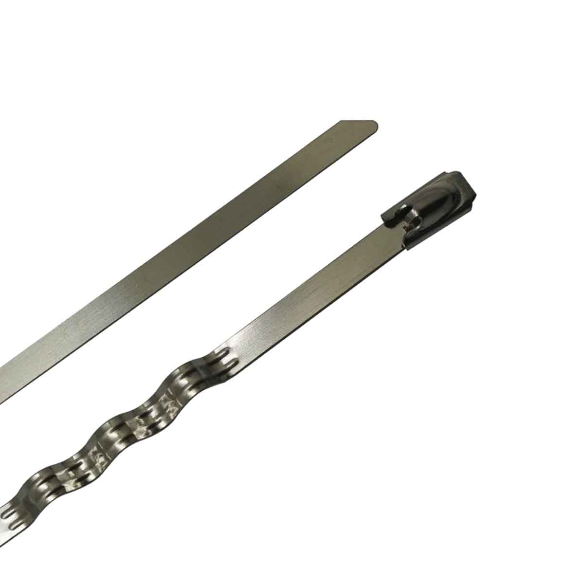 RS PRO Cable Tie, Zig Zag, 360mm x 7.9 mm 316 Stainless Steel, Pk-100