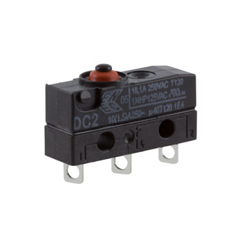 ZF Button Micro Switch, Solder Terminal, 10.1 A @ 250 V ac, SPDT, IP6K7