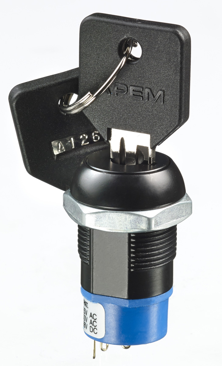 APEM Keylock Switch, DP3T, 4 A 3-Way Common-Key