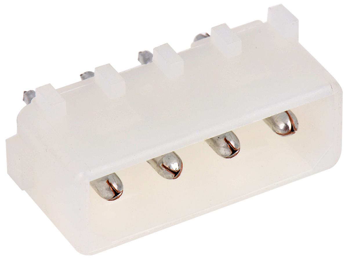 TE Connectivity Commercial MATE-N-LOK Series Straight Through Hole PCB Header, 4 Contact(s), 5.08 mm Pitch, 1 Row,