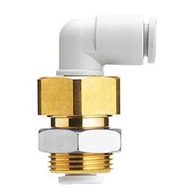 SMC KQ2 Series Elbow Fitting, Push In 4 mm to Push In 4 mm, Tube-to-Tube Connection Style, KQ2LE04-00N