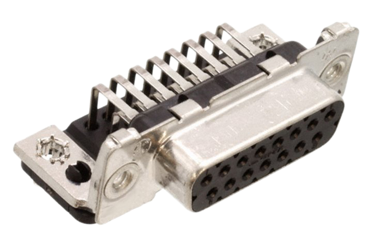 TE Connectivity Amplimite HD-20 15 Way Right Angle Through Hole D-sub Connector Socket, 2.74mm Pitch