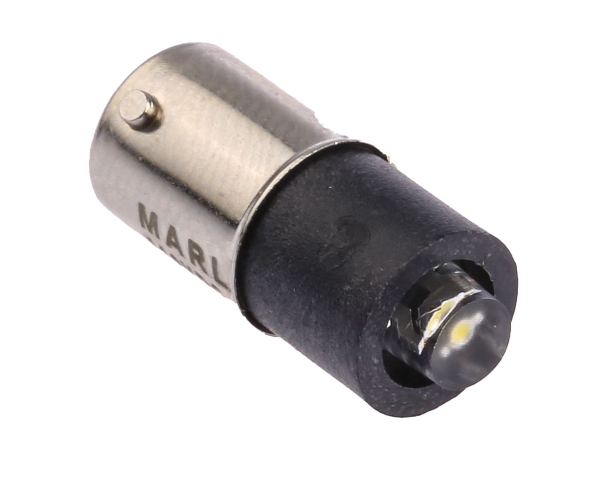 Marl White LED Indicator Lamp, 110V dc, BA9s Base, 4.8mm Diameter, 750mcd