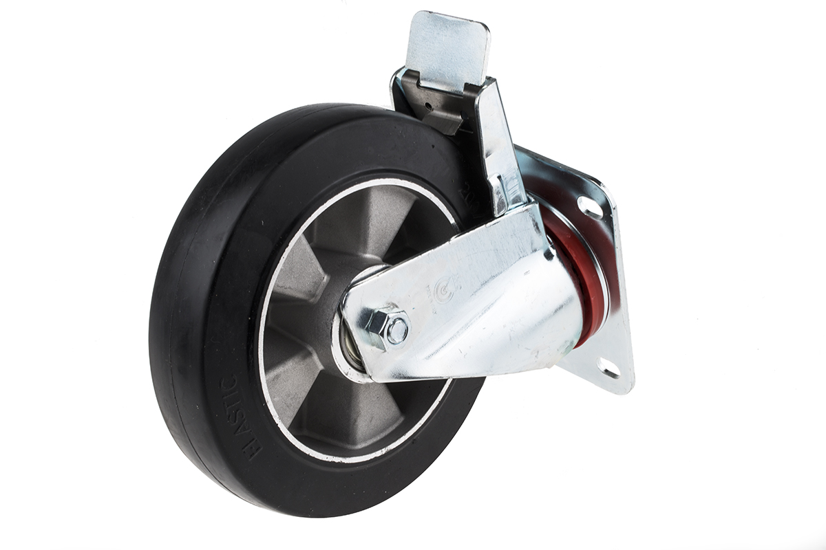 RS PRO Braked Swivel Castor Wheel, 460kg Capacity, 200mm Wheel