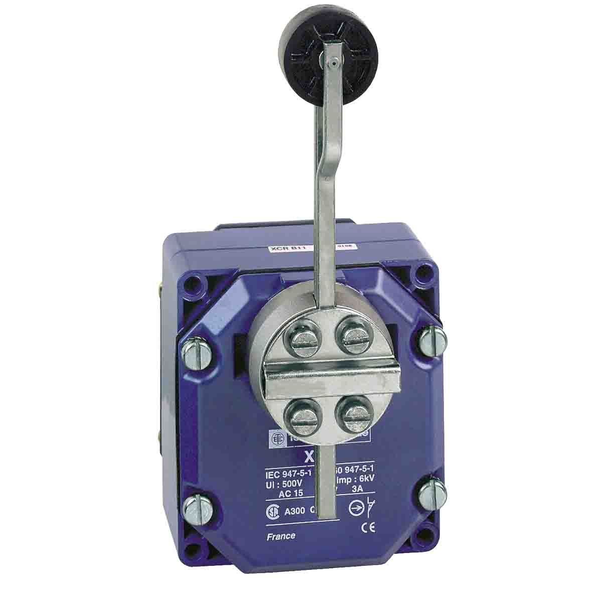 Telemecanique Sensors XCR Series Roller Lever Limit Switch, 2NO/2NC, IP54, DPST, Zinc Alloy Housing, 240V ac Max, 3A Max