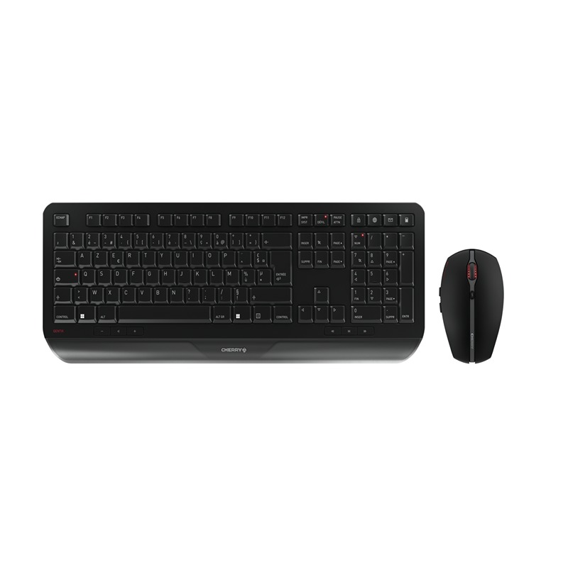 Cherry CHERRY GENTIX DESKTOP Wireless Ergonomic Keyboard and Mouse Set, AZERTY (France), Black