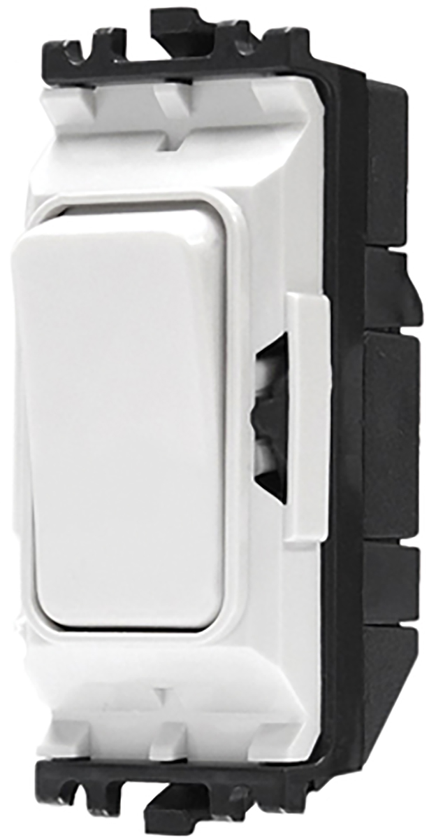 MK Electric 1 Way White Rocker Switch Grid Module 20A, Grid Plus Series