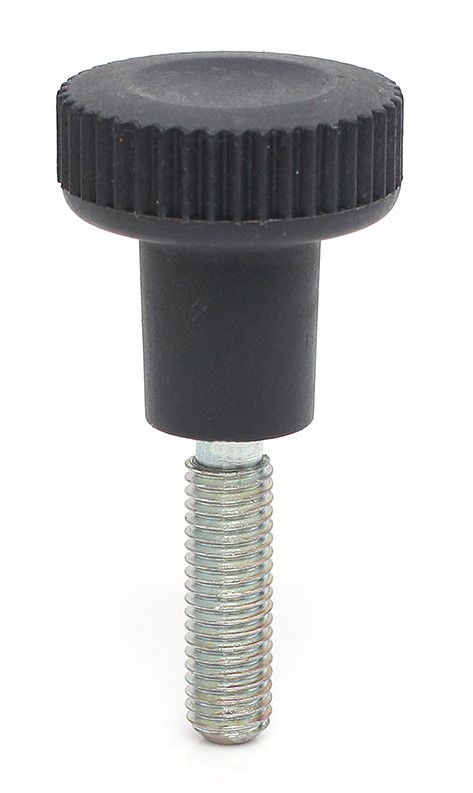 RS PRO Black Thermoplastic Thumbscrew Clamping Knob, M10 x 30, Threaded Mount