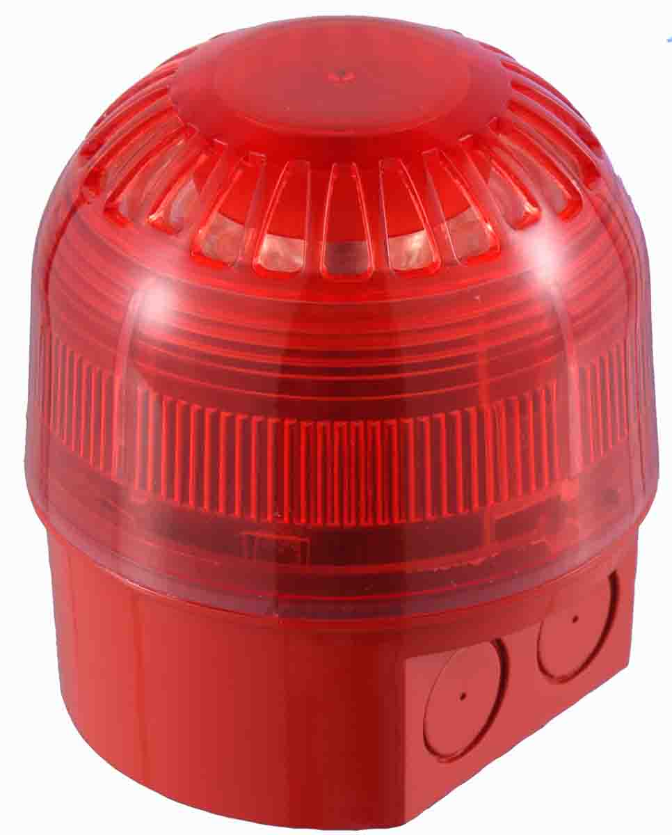 Klaxon Red Sounder Beacon, 17 → 60 V dc, IP65, 106dB at 1 Metre