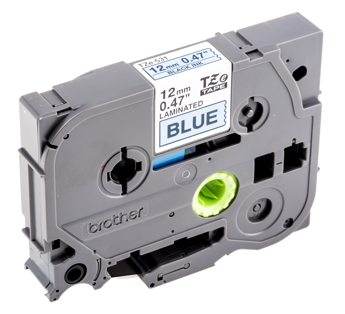 Brother Black on Blue Label Printer Tape, 8 m Length, 12 mm Width