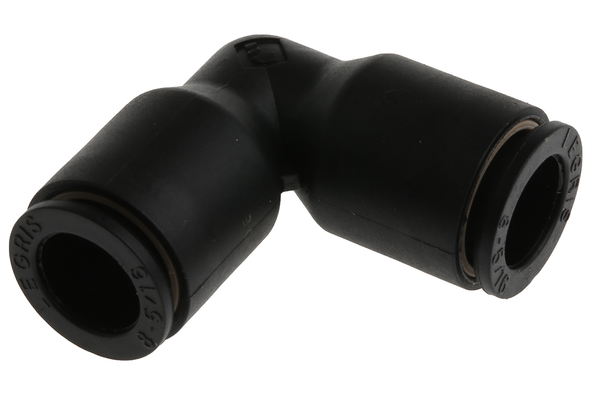 Legris LF3000 Series Elbow Tube-toTube Adaptor, Push In 8 mm to Push In 8 mm, Tube-to-Tube Connection Style