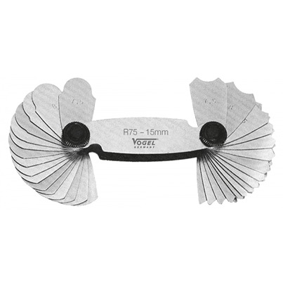 Vogel Radius Gauge Metric 32 Blades 7.5mm to 15mm