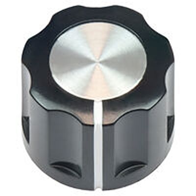 Vishay 16mm Black Potentiometer Knob for 1/4in Shaft Screw Fix, ACCKIR1612NLP14