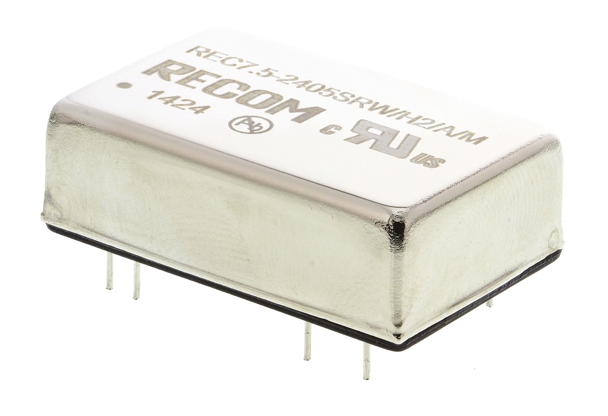 Recom REC7.5 DC-DC Converter, 5V dc/ 1.5A Output, 18 → 36 V dc Input, 7.5W, Through Hole, +71°C Max Temp -40°C